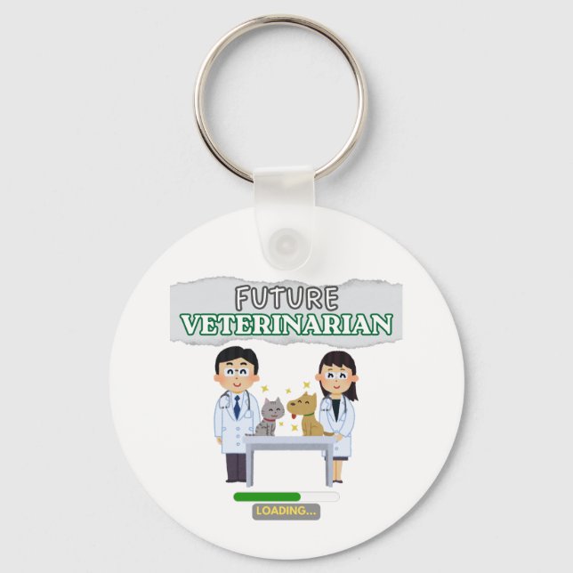Future Veterinarian Loading – Vet Student Design Keychain (Front)