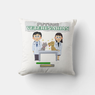 Future Veterinarian Loading – Vet Student Design Throw Pillow
