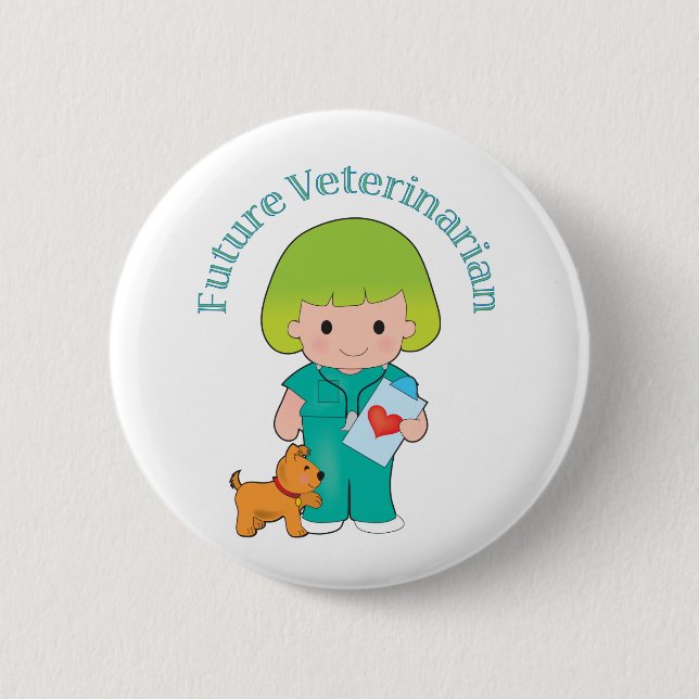 Future Veterinarian Pinback Button (Front)