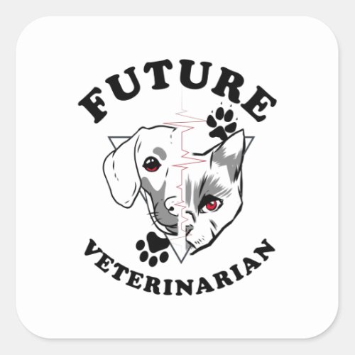 Future Veterinarian Square Sticker