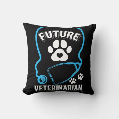 Future Veterinarian Stethoscope Funny Throw Pillow
