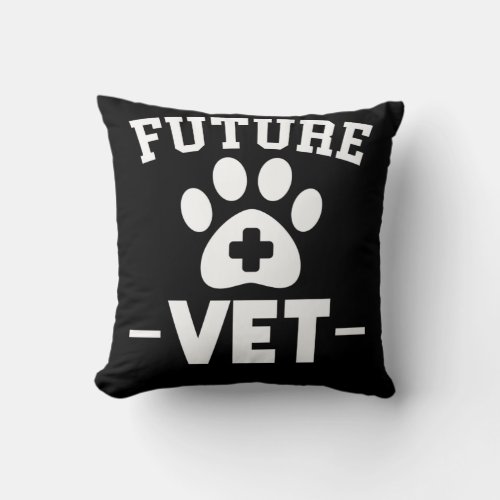 Future Veterinarian Student Animal Rescuer Throw Pillow