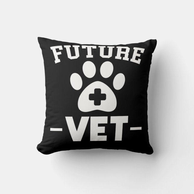 Future Veterinarian Student Animal Rescuer Throw Pillow (Front)