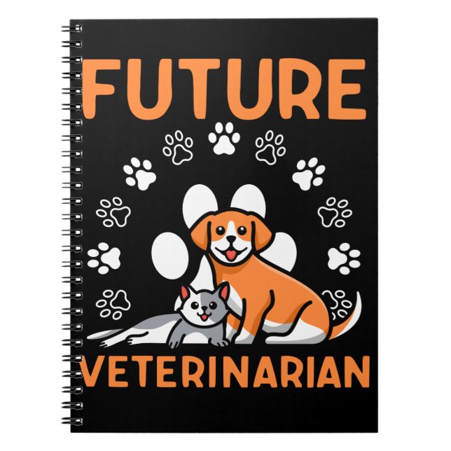 Future Veterinarian Student Vet Tech Pet Lover Notebook (Front)