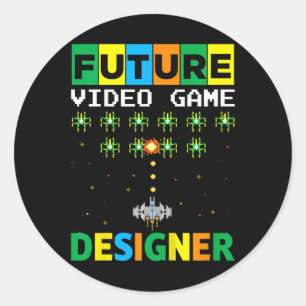 Future Video Game Developer Toddler Boy Game Desig Classic Round Sticker