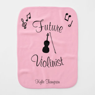 Future Violinist Pink Music Baby Burp Cloth
