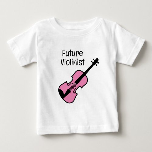 Future violinist pink violin t shirt for baby girl