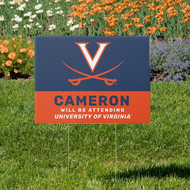 Future Virginia Cavalier Grad Sign (Yard Sign simulated in yard)