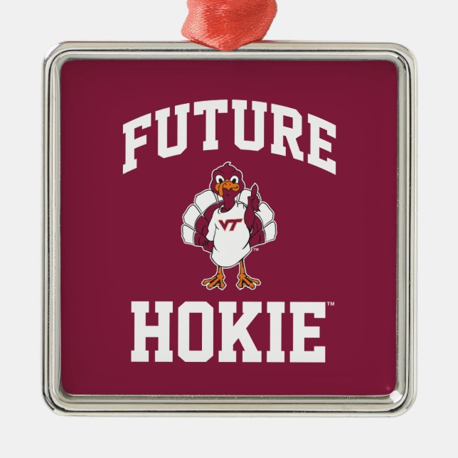 Future Virginia Tech Hokie Metal Ornament (Front)