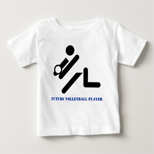 Future volleyball player black blue custom baby T_Shirt
