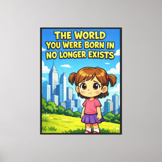 Future vs. Past Lost innocence Sentimental Cartoon Canvas Print