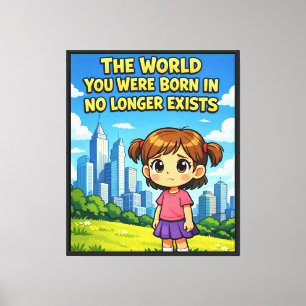 Future vs. Past Lost innocence Sentimental Cartoon Canvas Print