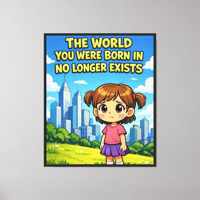 Future vs. Past Lost innocence Sentimental Cartoon Canvas Print (Front)