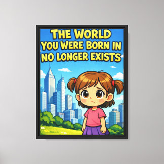 Future vs. Past Lost innocence Sentimental Cartoon Canvas Print