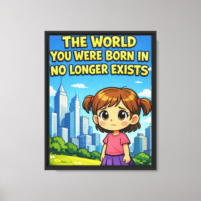 Future vs. Past Lost innocence Sentimental Cartoon Canvas Print (Front)