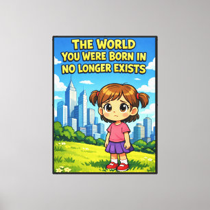 Future vs. Past Lost innocence Sentimental Cartoon Canvas Print