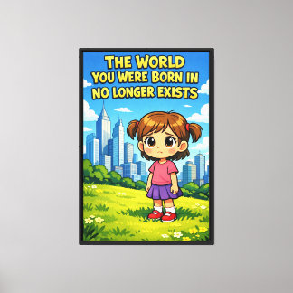 Future vs. Past Lost innocence Sentimental Cartoon Canvas Print