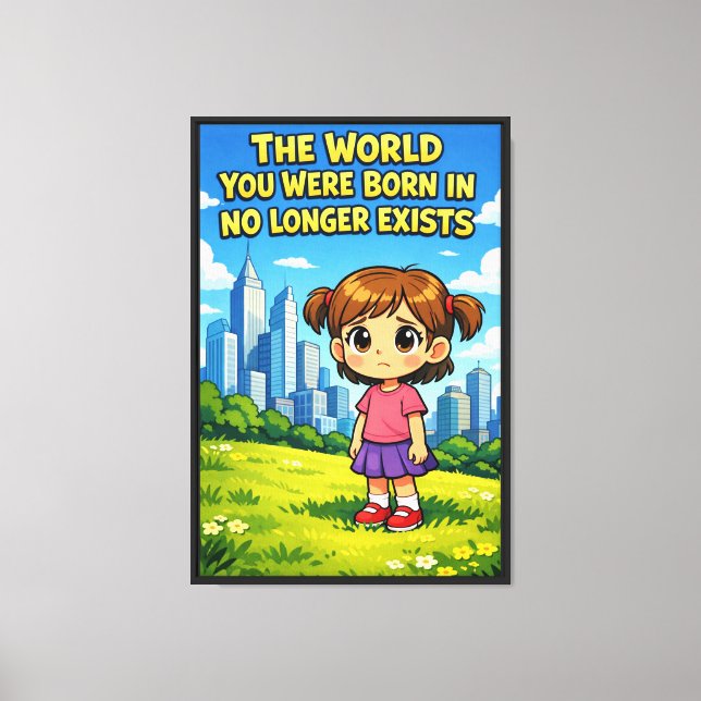 Future vs. Past Lost innocence Sentimental Cartoon Canvas Print (Front)