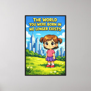 Future vs. Past Lost innocence Sentimental Cartoon Canvas Print
