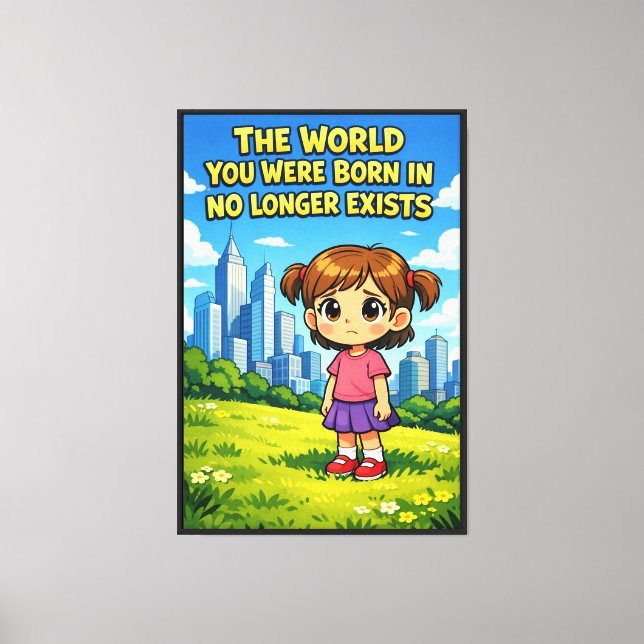 Future vs. Past Lost innocence Sentimental Cartoon Canvas Print (Front)