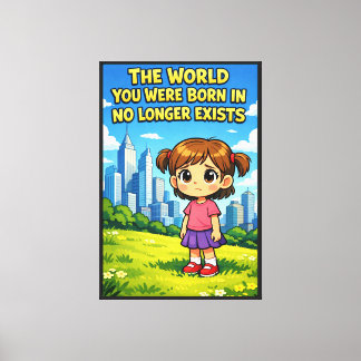 Future vs. Past Lost innocence Sentimental Cartoon Canvas Print