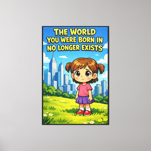 Future vs. Past Lost innocence Sentimental Cartoon Canvas Print (Front)