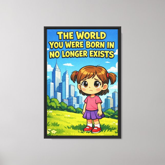 Future vs. Past Lost innocence Sentimental Cartoon Canvas Print (Front)