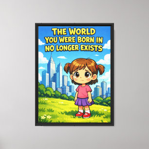 Future vs. Past Lost innocence Sentimental Cartoon Canvas Print