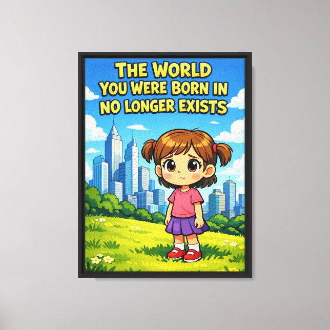Future vs. Past Lost innocence Sentimental Cartoon Canvas Print (Front)