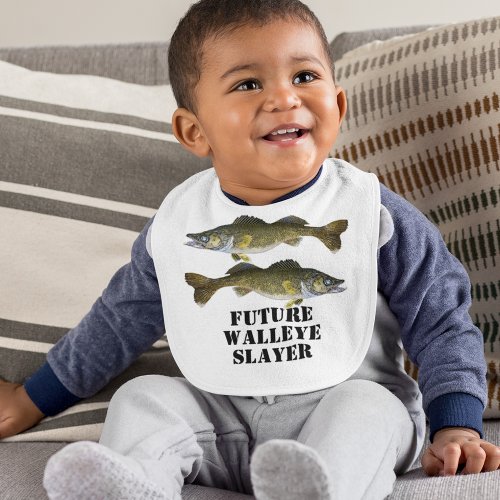 Future Walleye Slayer Fishing Baby Funny Cute Baby Bib
