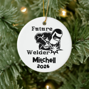 Future Welder Ceramic Ornament