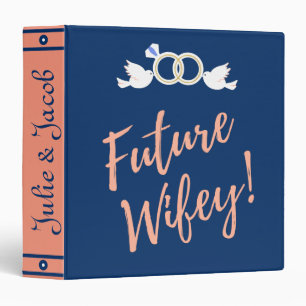 Future Wifey Love Birds in Deep Blue 3 Ring Binder