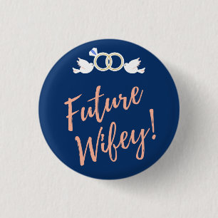Future Wifey Love Birds in Deep Blue  Button