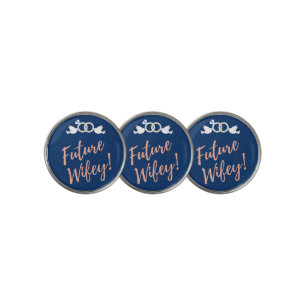 Future Wifey Love Birds in Deep Blue Golf Ball Marker