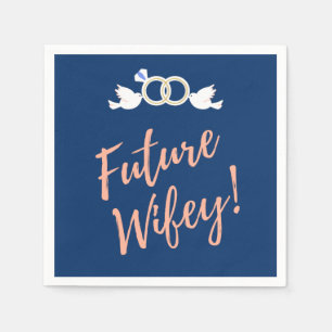 Future Wifey Love Birds in Deep Blue   Napkins