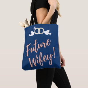 Future Wifey Love Birds in Deep Blue Tote Bag