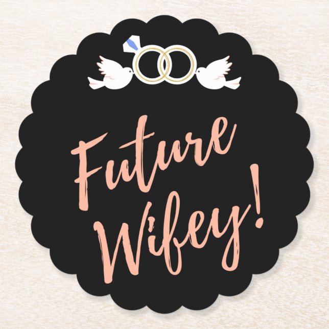 Future Wifey Love Birds  Paper Coaster (Front)