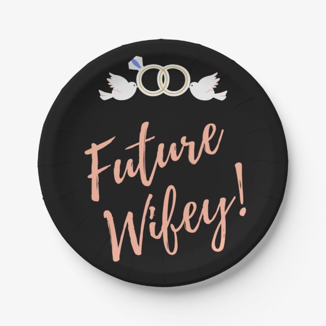 Future Wifey Love Birds  Paper Plates (Front)