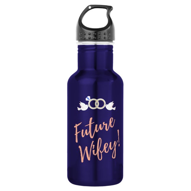 Future Wifey Love Birds   Stainless Steel Water Bottle (Front)