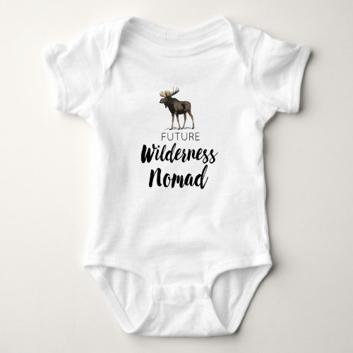 Future Wilderness Nomad With Moose Baby Bodysuit