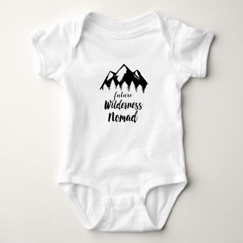 Future Wilderness Nomad With Mountains And Trees Baby Bodysuit