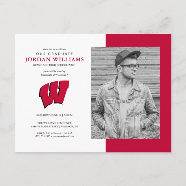 Future Wisconsin Badger Grad Announcement Postcard (Front)