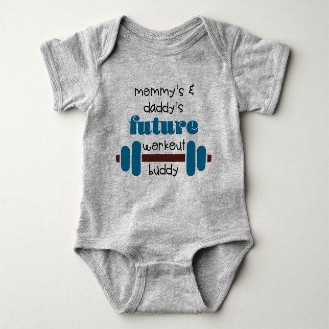 Future workout buddy baby bodysuit (Front)