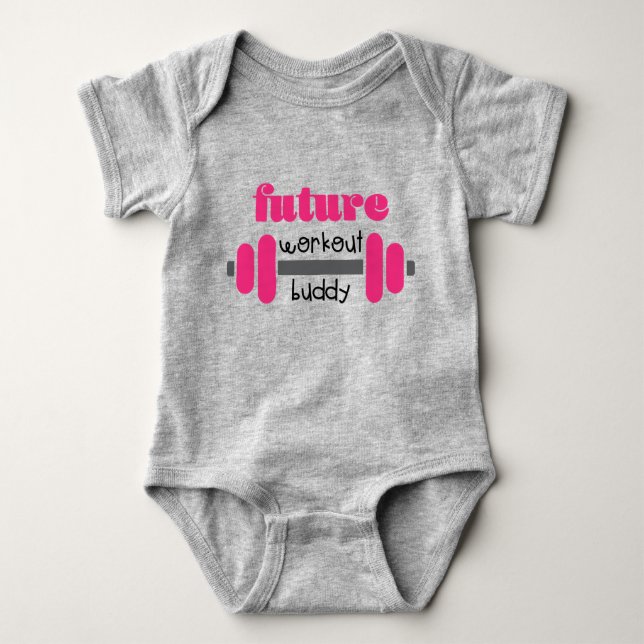 Future workout buddy baby bodysuit (Front)