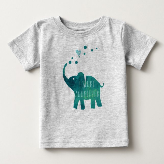 Future Zookeeper Elephant Toddler Long Sleeve Baby T-Shirt (Front)