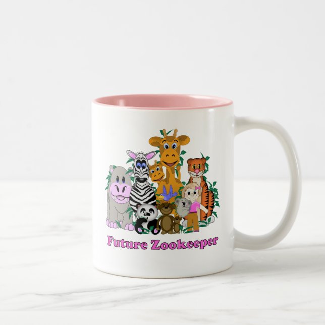 Future Zookeeper Girl Two-Tone Coffee Mug (Right)