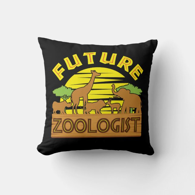 Future Zoologist Throw Pillow (Front)