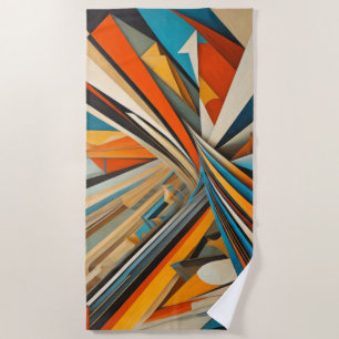 Futurism Abstract Geometric Beach Towel