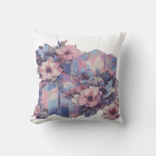 Futurism Tinted Floral Desin Pillow