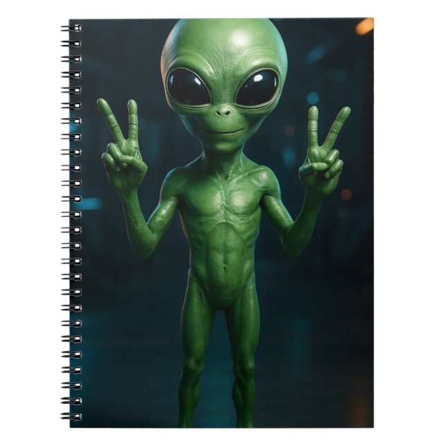 Futurist alien CADERNO Notebook (Front)